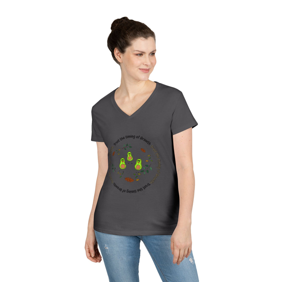 Avocado Family V-Neck Tee — Cute Avocado Pun Graphic