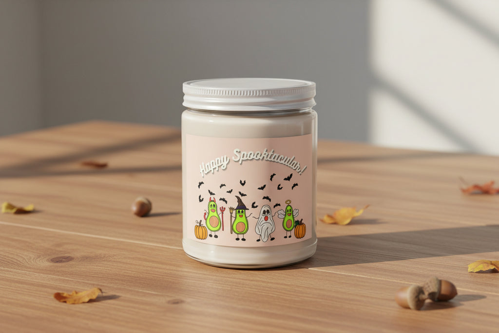 Happy Spooktacular! Halloween Avocado Soy Candle — 9oz Scented Jar