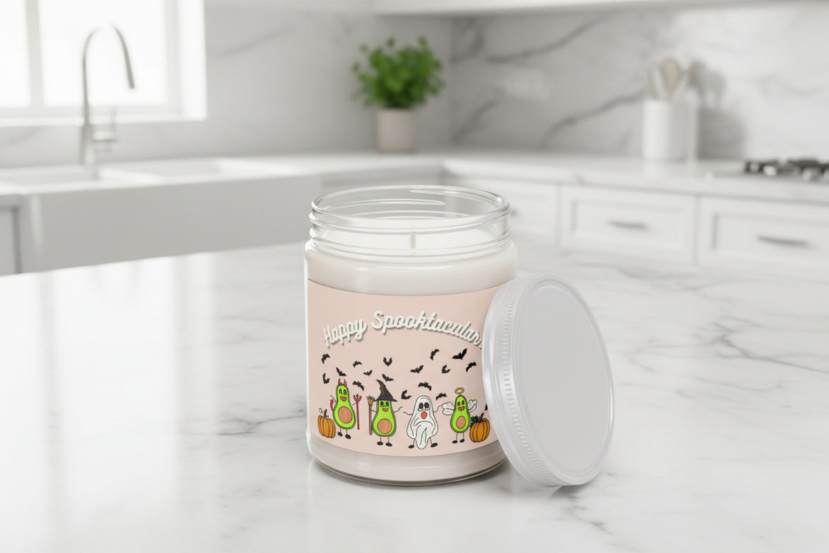 Happy Spooktacular! Halloween Avocado Soy Candle — 9oz Scented Jar