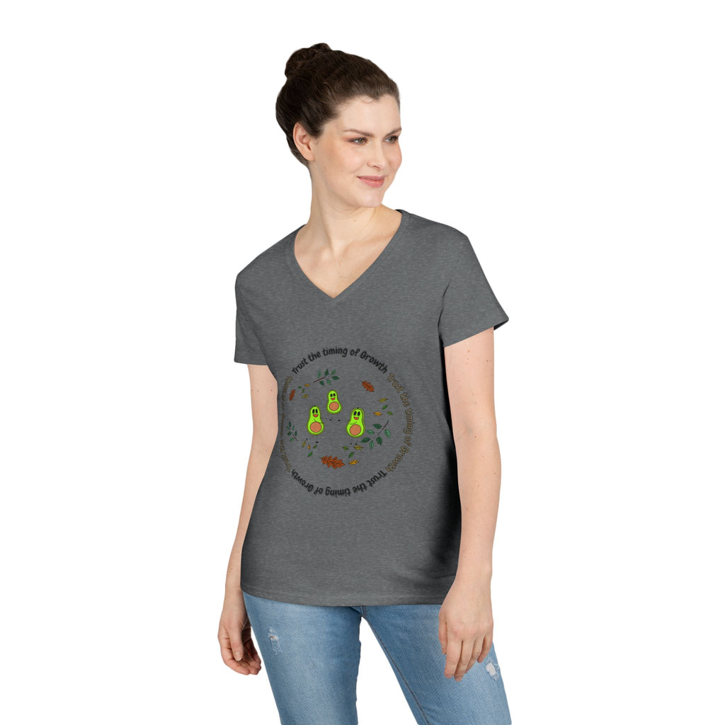 Avocado Family V-Neck Tee — Cute Avocado Pun Graphic
