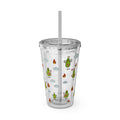 Avocados Angel and Devil Sunsplash Tumbler with Straw, 16oz