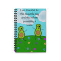 Spiral Notebook — "I am thankful for this beautiful day" Cute Avocado Gratitude Journal