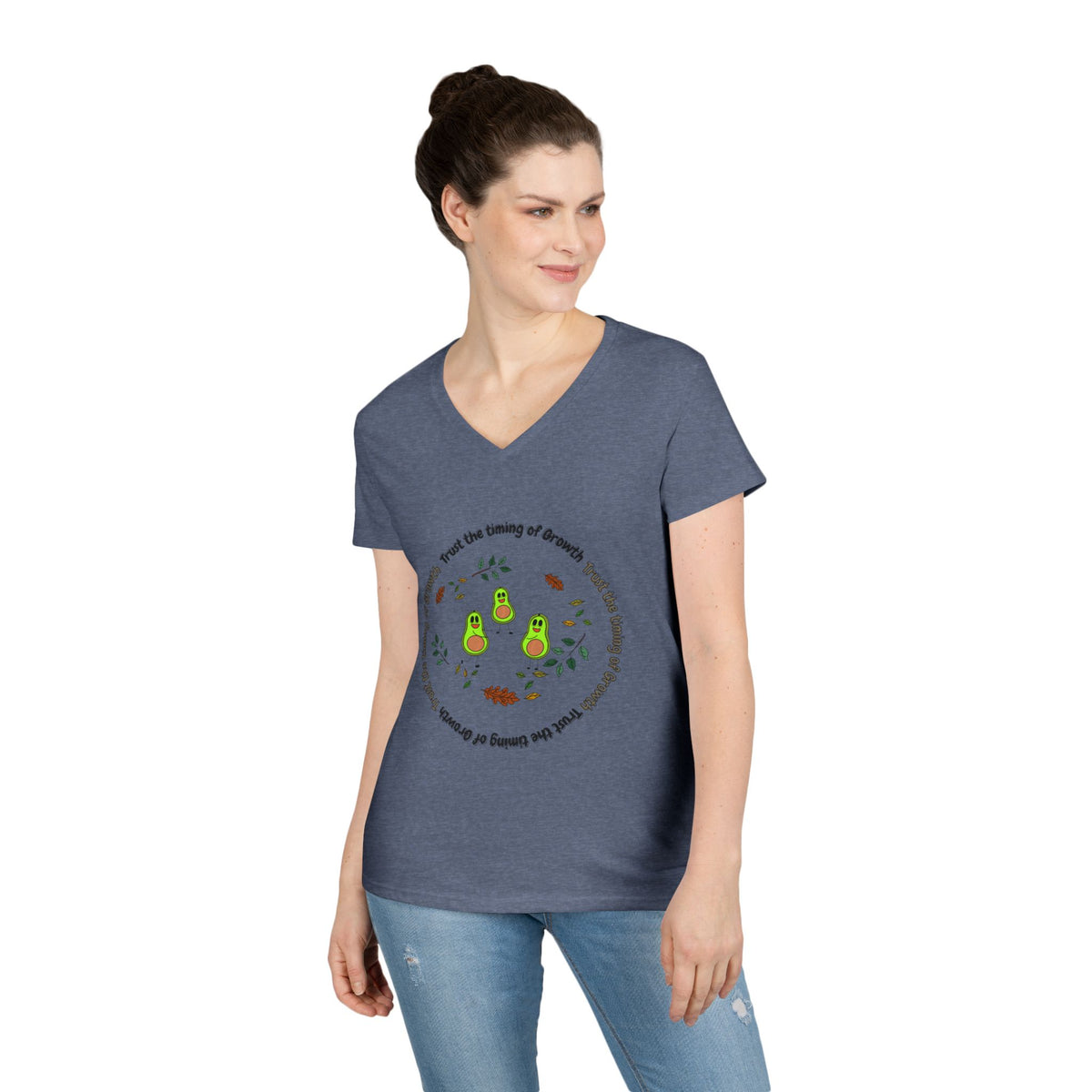Avocado Family V-Neck Tee — Cute Avocado Pun Graphic