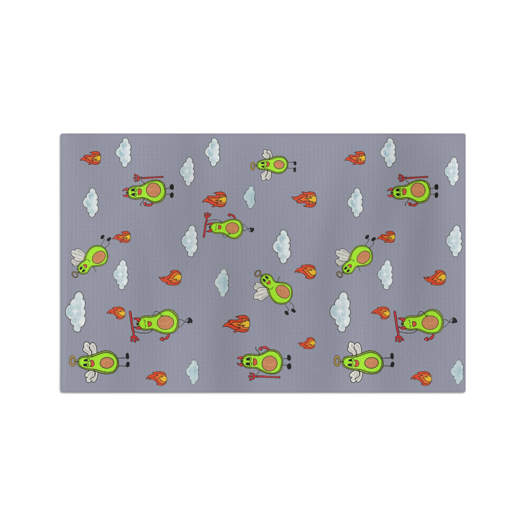 Avocado Angels Microfiber Tea Towel — Cute Flying Avocado Pattern