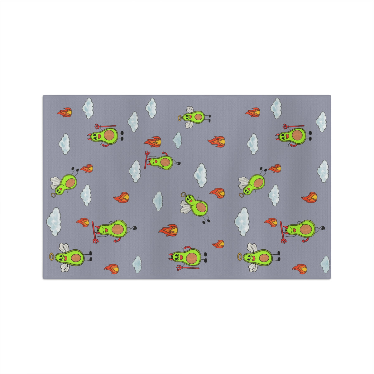Avocado Angels Microfiber Tea Towel — Cute Flying Avocado Pattern