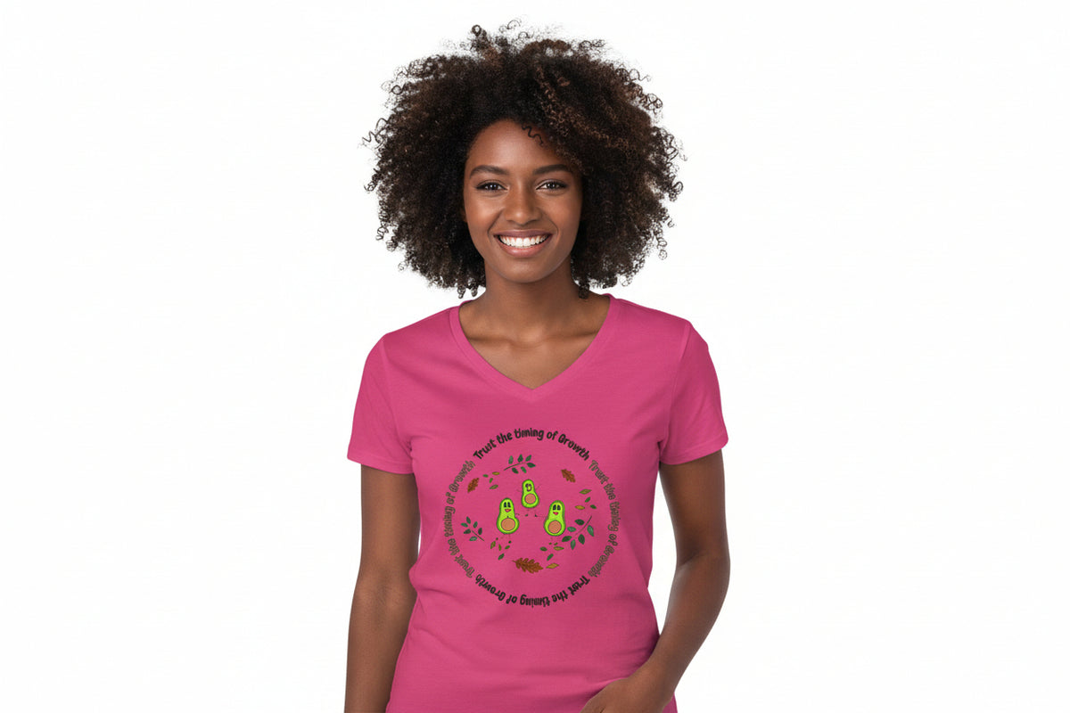 Avocado Family V-Neck Tee — Cute Avocado Pun Graphic