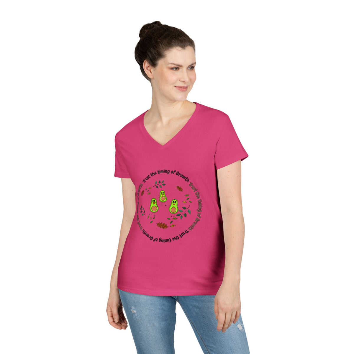 Avocado Family V-Neck Tee — Cute Avocado Pun Graphic