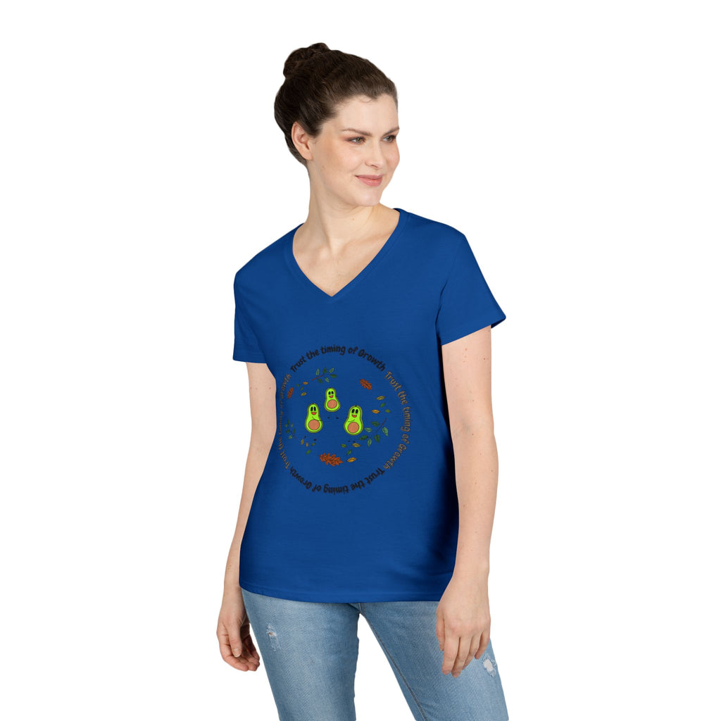 Avocado Family V-Neck Tee — Cute Avocado Pun Graphic