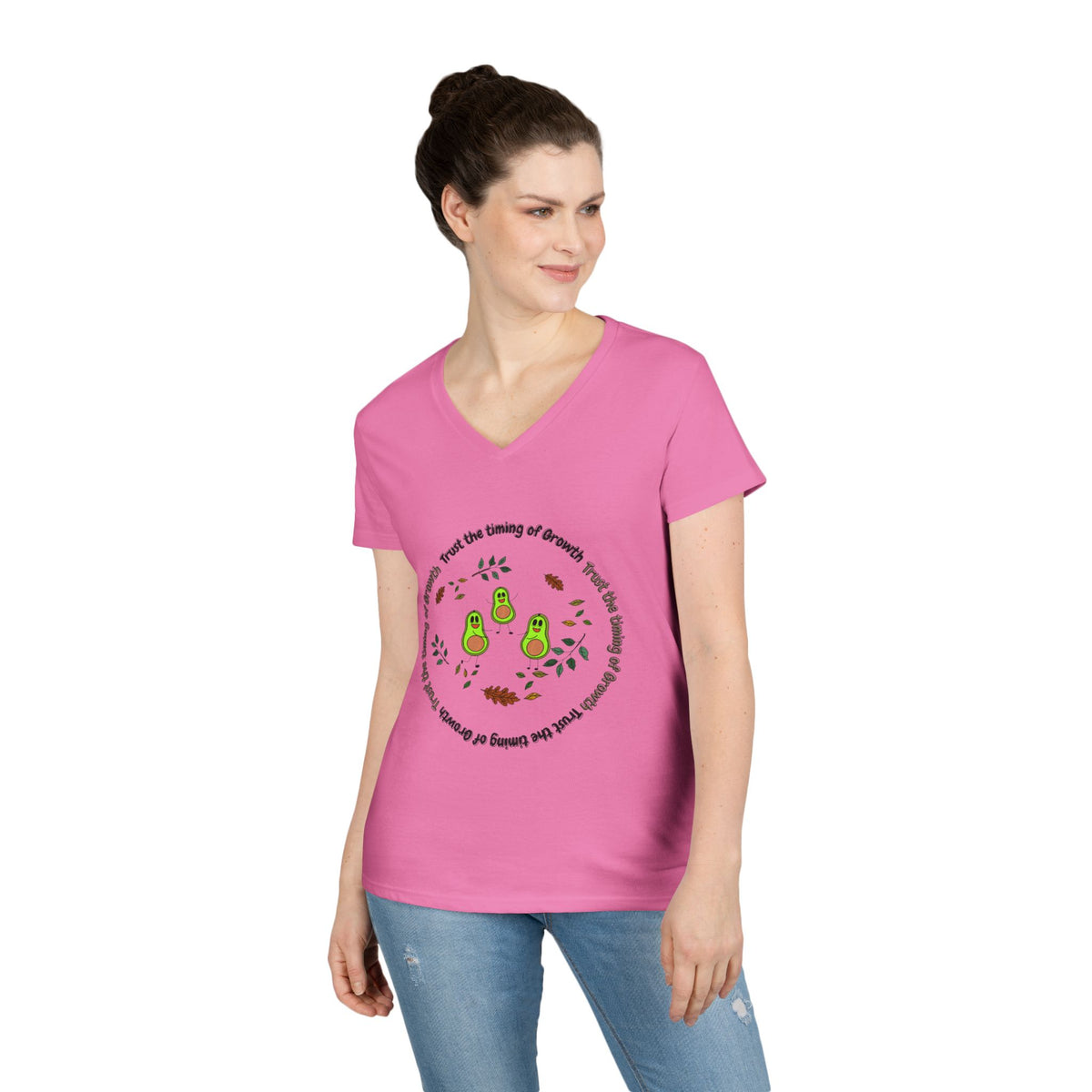 Avocado Family V-Neck Tee — Cute Avocado Pun Graphic