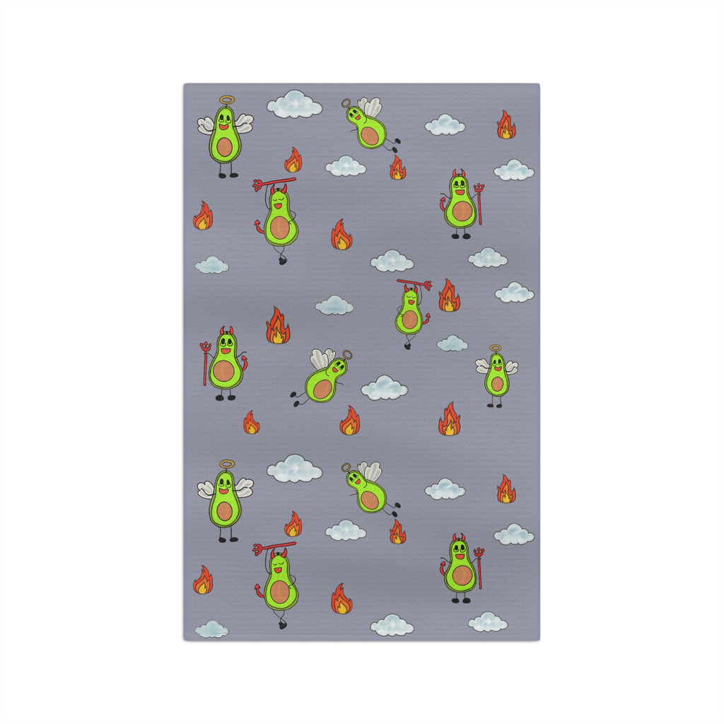 Avocado Angels Microfiber Tea Towel — Cute Flying Avocado Pattern