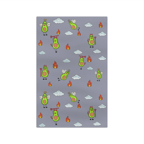 Avocado Angels Microfiber Tea Towel — Cute Flying Avocado Pattern