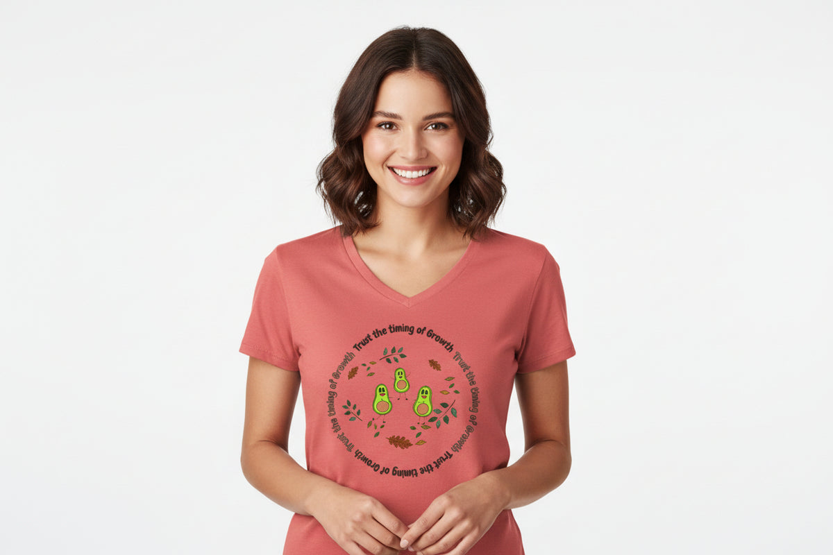 Avocado Family V-Neck Tee — Cute Avocado Pun Graphic