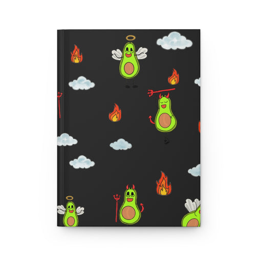 Avocado Angel & Devil Hardcover Journal — Lined Matte Notebook