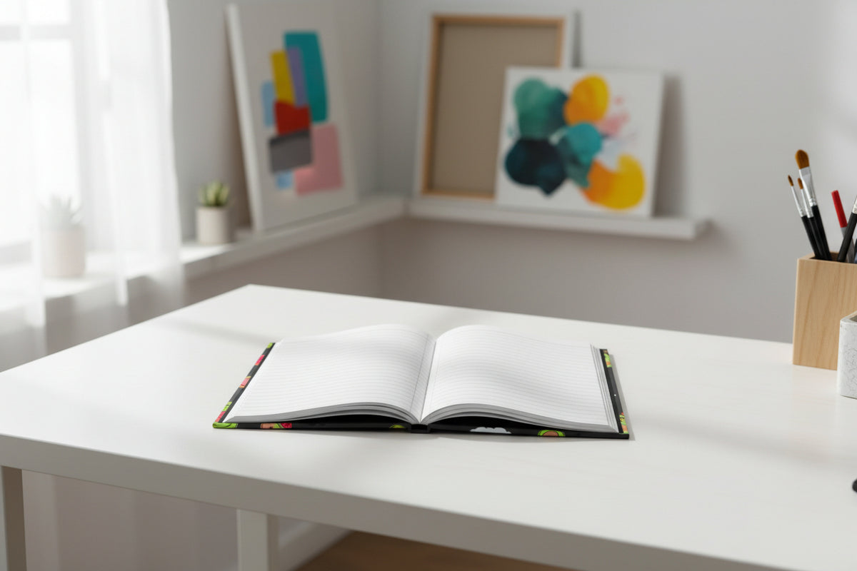 Avocado Angel & Devil Hardcover Journal — Lined Matte Notebook