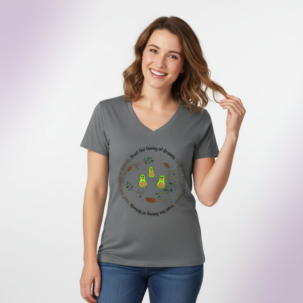 Avocado Family V-Neck Tee — Cute Avocado Pun Graphic